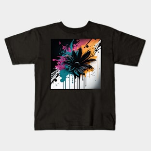 Cosmic Flower Two Splatter Paint Kids T-Shirt